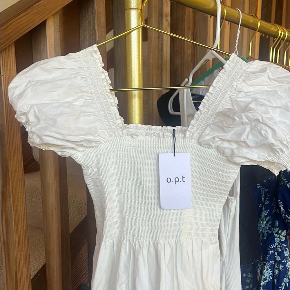 White Puff Sleeve Dress